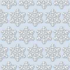 白色雪花苍白的蓝色的背景无缝的模式纸减少风格