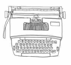 打字机古董电可爱的行艺术插图
