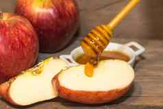 苹果蜂蜜象征罗什的新年犹太人一年