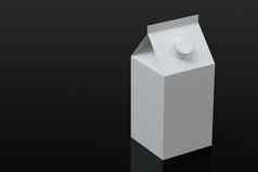 空白牛奶盒子黑色的背景呈现