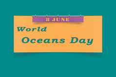 登记世界海洋一天国际celebratio