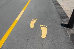 黄色的脚象征走路径路