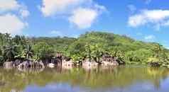 美丽的印象热带景观塞舌尔