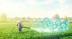 农民雾鼓风机土豆种植园技术创新齿轮全息图科学技术农业改善效率生产力食物生产