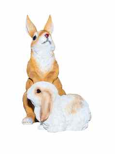 兔子多莉玩具站孤立的白色背景