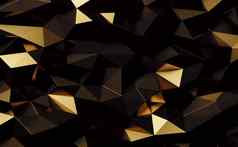 摘要黄金金属几何三角形背景渲染