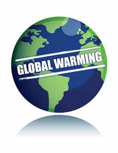 全球气候变暖全球标志插图