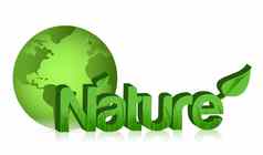 绿色全球自然插图设计