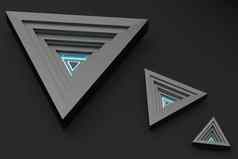 抛光三角形金属框架呈现