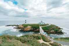 色彩斑斓的拍摄灯塔房子岛加盟西班牙野生海洋