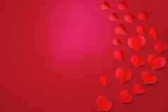 情人节卡红色的心红色的背景摘要平