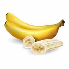 香蕉去皮片白色背景