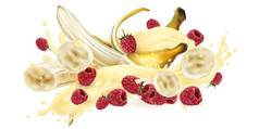 香蕉树莓奶昔酸奶飞溅