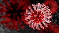 超级特写镜头冠状病毒科维德人类肺身体背景科学微生物学概念红色的电晕病毒爆发疫情医疗健康病毒学插图呈现