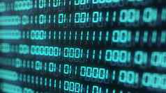 数字二进制代码数量电脑屏幕背景蓝色的绿色数字数字软件全球网络网络安全黑客中断概念大数据技术插图