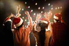 圣诞节一年聚会，派对庆祝活动人假期概念跳舞庆祝主题