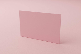 粉红色的柔和的业务卡纸模型模板空白空间封面插入公司标志个人身份纸板背景现代风格概念一边视图插图渲染