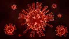特写镜头黑暗冠状病毒科维德人类肺身体背景科学微生物学概念红色的电晕病毒爆发疫情医疗健康病毒学感染研究插图渲染