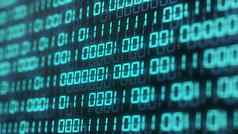 数字二进制代码数量电脑屏幕背景蓝色的绿色数字数字软件全球网络网络安全黑客中断概念大数据技术插图