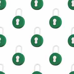 挂锁无缝的模式安全安全保护隐私概念极简主义概念插图渲染