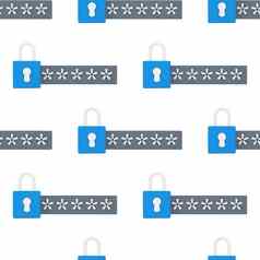 无缝的模式锁密码场密码受保护的安全登录概念最小的有创意的概念蓝色的黑色的颜色孤立的白色呈现