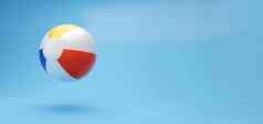 海滩球条纹充气玩具游戏海滩球孤立的背景复制空间夏天假期海滩象征插图