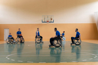 培训篮球团队战争几个小专业体育设备人残疾的人篮球法院