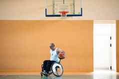 战争无效的轮椅火车球篮球俱乐部培训专业体育设备禁用概念体育运动人残疾的人