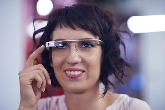 女人虚拟现实小工具电脑眼镜