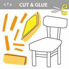 减少胶水简单的游戏孩子们椅子纸游戏向量插图
