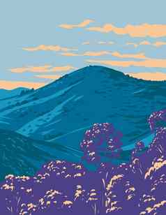 巴林顿上衣国家公园猎人谷部分山皇家范围南威尔士澳大利亚水渍险海报艺术