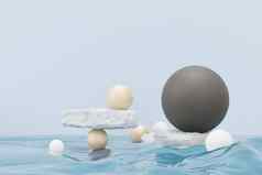 渲染柔和的球肥皂泡沫斑点浮动空气孤立的柔和的背景摘要场景