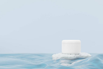 渲染空白化妆品护肤品产品包装模拟美肥皂水疗中心概念乳液石油水分皮肤健康溢价奢侈品设计品牌