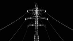 高电压电塔全息图能源技术概念