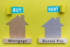 买出售抵押贷款租赁费文本撕裂颜色纸房子模型