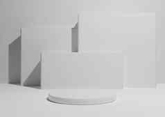 白色光灰色的黑色的白色渲染简单的最小的产品显示作文背景讲台上站几何广场形状背景