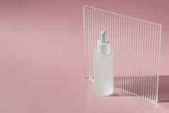 透明质酸酸石油血清胶原蛋白肽皮肤护理产品背景丙烯酸肋板化妆品液体模型透明的瓶模拟包装