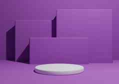 明亮的紫色的紫罗兰色的渲染简单的最小的产品显示作文背景讲台上站几何广场形状背景