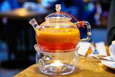 红色的茶海鼠李玻璃茶壶