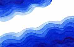 水彩明亮的蓝色的波浪纸减少背景