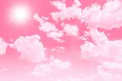 美丽的甜蜜的天空云粉红色的爱可爱的颜色语气婚礼卡背景