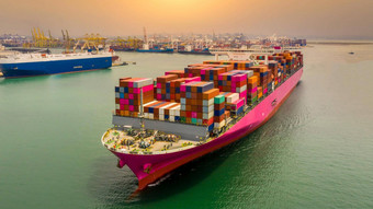 容器货物船车航空公司船进口出口业务商业贸易物流运输车容器货物运费航运