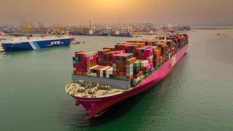容器货物船车航空公司船进口出口业务商业贸易物流运输车容器货物运费航运