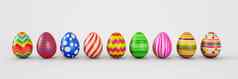 复活节鸡蛋白色背景复活节鸡蛋呈现插图