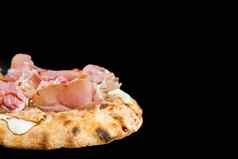 scrocchiarella梨奶酪火腿黑色的背景平萨罗马美食意大利厨房垃圾食物