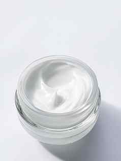 脸奶油保湿霜Jar产品样本白色背景美护肤品化妆品科学