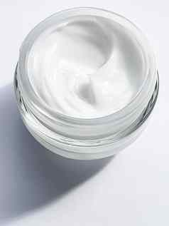 脸奶油保湿霜Jar产品样本白色背景美护肤品化妆品科学