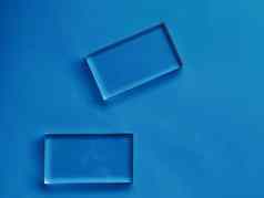 透明的玻璃设备蓝色的背景未来技术摘要屏幕模型设计