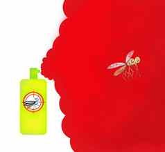 蚊子令人讨厌的横幅概念昆虫令人讨厌的气溶胶害虫昆虫错误控制喷雾瓶