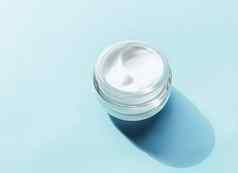 脸奶油保湿霜Jar产品样本薄荷背景美护肤品化妆品科学